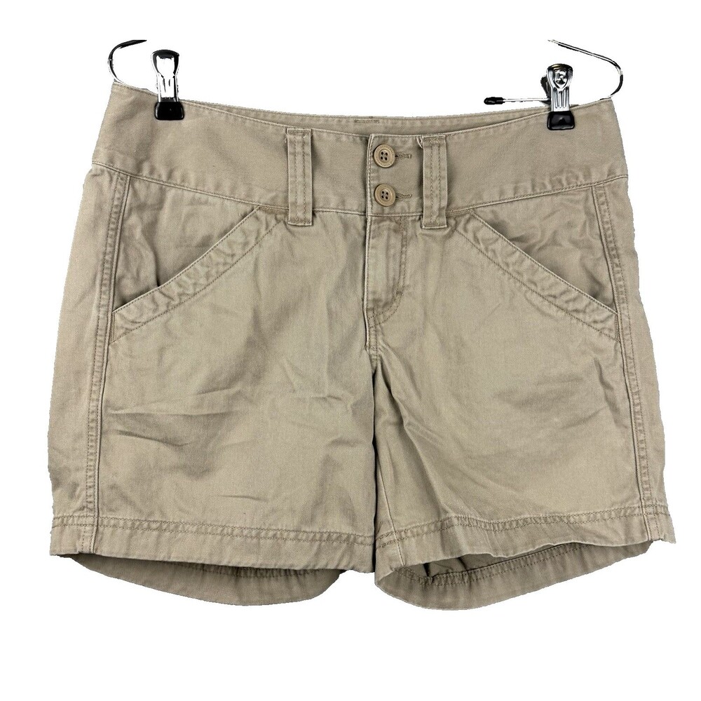 The North Face Khaki Chino Shorts Women's Sz 6 Hiking Camping Summer 100% Cotton